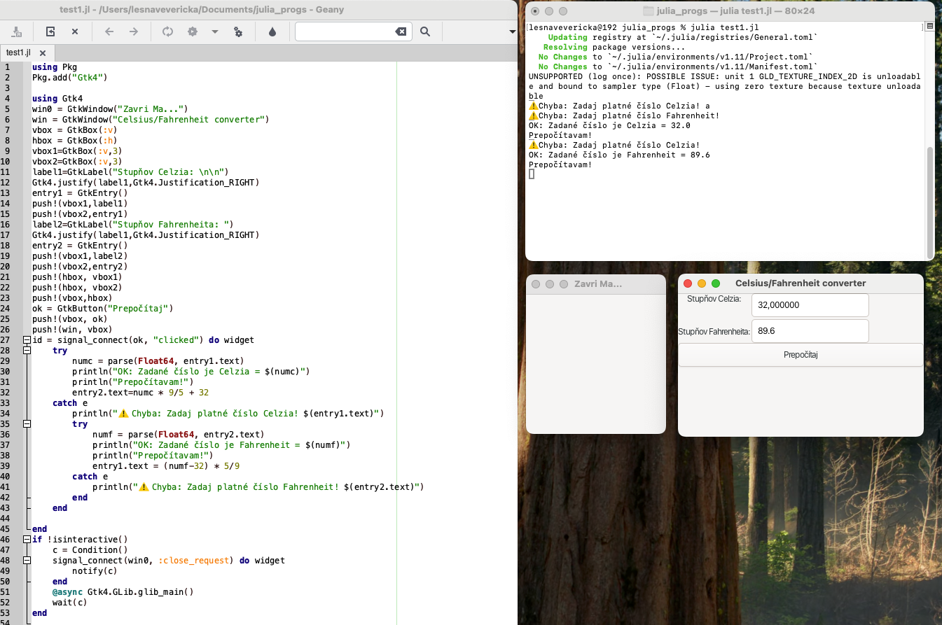 My beginner journey with Julia Lang - Inventing simple Fahrenheit Celsius converter